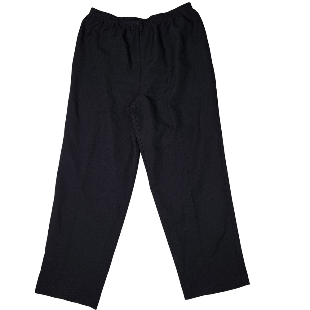 Bend Over Pants Womens 16 Short Black Pull On Elastic Waist Straight Leg Casual